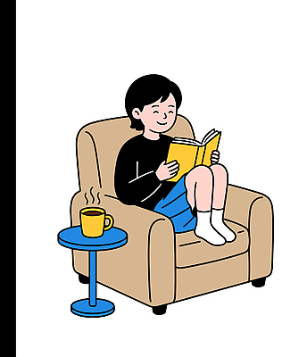 손 커피 일러스트 모션 이야기 웃음 소년 책 여름 소파 독서 방 마시기 시간 편안함 읽기 페이지 일과 사색 국내일러스트 AI파일 계절 남자 음료 어린이 생각 의자 표정 신체부위 감각 파일형식 벡터