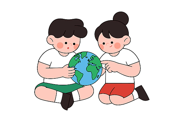 교육 나라 어린이 지도 2 일러스트 실험 대화 앉기 친구 학습 세계 지구본 정보 탐험 즐거움 그림 관심 놀기 국내일러스트 AI파일 감정 관계 모션 말하기 사람 파일형식 벡터