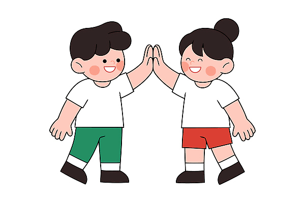 손 행복 어린이 상징 일러스트 관계 모션 놀이 커뮤니케이션 웃음 일상 친구 기쁨 만남 그림 소통 국내일러스트 AI파일 감정 컨셉 표정 사람 라이프 신체부위 파일형식 벡터