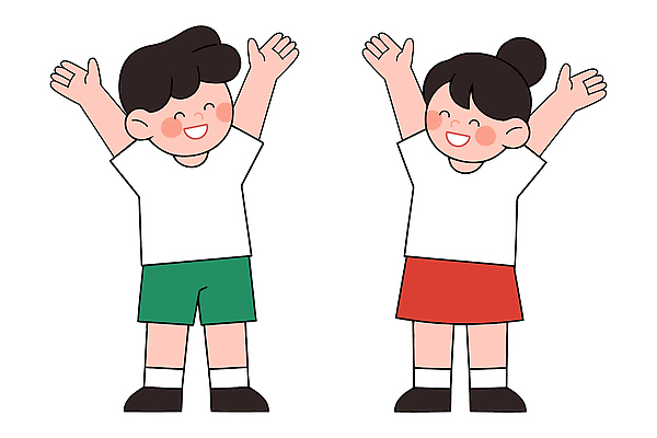 캐릭터 손 행복 어린이 일러스트 모션 놀이 웃음 친구 공간 기쁨 만남 표현 즐거움 상호작용 국내일러스트 AI파일 감정 컨셉 관계 표정 사람 신체부위 파일형식 벡터