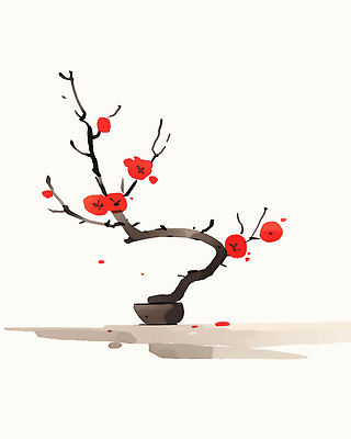 식물 디자인 꽃 컨셉 문화예술 동양화 그림 생태계 매화 파일형식 AI콘텐츠 나무 화분 벚꽃 꽃잎 떨어짐 백그라운드 자연 미술 예술 정물화 정원 조경 단순화된 오브젝트 인테리어 일러스트 국내일러스트 JPG 한국화 홍매화 AI일러스트
