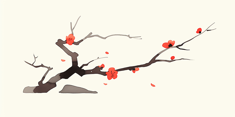 나무 식물 계절 꽃 컬러 컨셉 동양화 생태계 원예 매화 파일형식 AI콘텐츠 꽃잎 개화 자연 봄 나뭇가지 빨간색 장면 뷰티풀 떨어짐 생명 풍경 잎 가지치기 환경 일러스트 국내일러스트 JPG 한국화 홍매화 AI일러스트