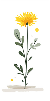 식물 계절 꽃 컬러 봄 생태계 파일형식 AI콘텐츠 디자인 노란색 초록색 여름 자연 잎 줄기 단순화된 그래픽 색채 생명 성장 예술 심플 백그라운드 일러스트 국내일러스트 JPG 봄꽃 AI일러스트