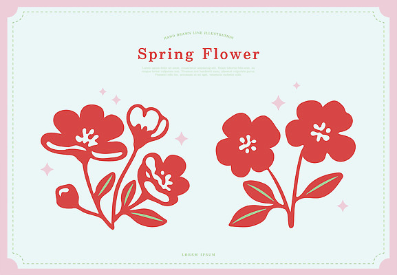 식물 디자인 계절 꽃잎 꽃 선 줄기 컬러 백그라운드 라인일러스트 일러스트 봄꽃 자연 생명 사랑 장식 봄 그림 뷰티풀 보테니컬아트 국내일러스트 AI파일 감정 생태계 파일형식 벡터