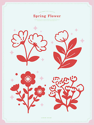 모양 식물 디자인 꽃 예술 컬러 꽃다발 패턴 라인일러스트 일러스트 봄꽃 자연 수채화 그래픽 장식 봄 그림 벡터 보테니컬아트 국내일러스트 AI파일 계절 무늬 생태계 파일형식