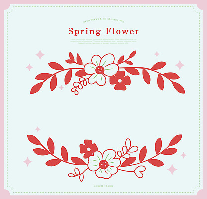 모양 식물 디자인 꽃 선 컬러 백그라운드 잎 패턴 라인일러스트 일러스트 봄꽃 자연 그래픽 장식 빨간색 파란색 봄 심플 비율 뷰티풀 보테니컬아트 국내일러스트 AI파일 계절 무늬 생태계 파일형식 벡터