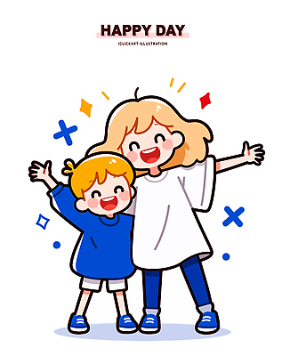 행복 감정 어린이 일러스트 가족 모션 포옹 놀이 엄마 사랑 웃음 일상 기쁨 모임 자유 시간 즐거움 일과 소통 동심 국내일러스트 AI파일 컨셉 관계 안기 표정 사람 라이프 파일형식 벡터