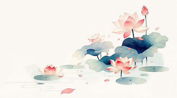 JPG 식물 꽃 컬러 잎 일러스트 자연 연꽃 물 여름 연못 수면 수중식물 머리핀 편안함 연습 연잎 화사함 조화 뷰티풀 경관 국내일러스트 AI일러스트 AI콘텐츠 자연요소 계절 컨셉 장신구 풍경 감각 생태계 파일형식