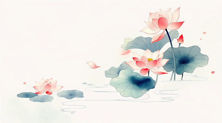 JPG 식물 꽃 컬러 잎 일러스트 자연 생명 연꽃 풍경 물 여름 평화 연못 수면 수중식물 수조 연습 생태계 조화 뷰티풀 국내일러스트 AI일러스트 AI콘텐츠 자연요소 계절 컨셉 파일형식