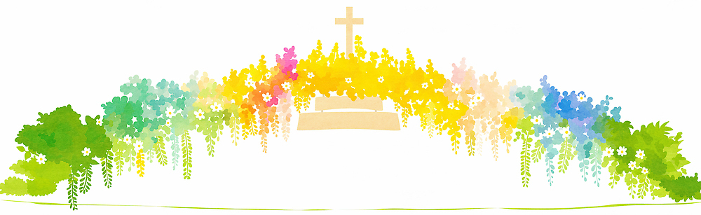 JPG 나무 공원 꽃 기독교 종교 컬러 십자가 일러스트 자연 풍경 장식 초록색 정원 화려 신도 예배 그라데이션 뷰티풀 수목 경관 국내일러스트 AI일러스트 AI콘텐츠 식물 공공시설 컨셉 생태계 파일형식