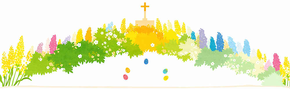 JPG 식물 기념일 꽃 종교 컬러 백그라운드 일러스트 모션 자연 부활절 기념 이벤트 여러명 성당 교회 정원 계란 축제 화사함 미화 국내일러스트 AI일러스트 AI콘텐츠 다수 컨셉 종교건축 사람 건물 알 생태계 파일형식