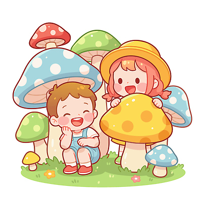 어린이 컬러 하늘색 일러스트 장난 가족 모션 자연 놀이 동화 웃음 친구 소풍 노란색 귀여움 버섯 봄 즐거움 숨기 국내일러스트 AI파일 계절 감정 컨셉 관계 표정 사람 파란색 야외활동 생태계 파일형식 벡터