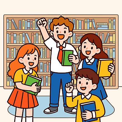 학생 손 교육 일러스트 모션 이야기 웃음 풍경 책 친구 학습 독서 기쁨 모임 교양 정보 도서관 즐거움 나눔 국내일러스트 AI파일 감정 관계 표정 신체부위 파일형식 벡터