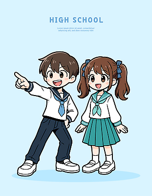 캐릭터 학생 여학생 교복 남학생 일러스트 손가락 교실 학교 모션 청소년 고등학생 함께함 고등학교 미소 웃음 친구 가리킴 동료 즐거움 소통 국내일러스트 AI파일 손 옷 여자 교육 남자 감정 컨셉 관계 표정 사람 손짓 파일형식 벡터