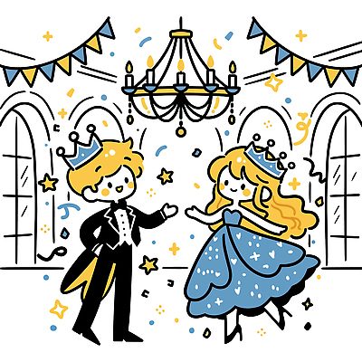 커플 드레스 여자 남자 일러스트 대화 풍경 턱시도 여러명 장식 파란색 파티 공간 춤 분위기 즐거움 샹들리에 연미복 무도회 왕자 스타일 국내일러스트 AI파일 옷 감정 컬러 다수 컨셉 관계 문화예술 조명 말하기 사람 정장 이벤트 파일형식 벡터