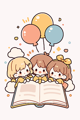 행복 감정 어린이 컬러 일러스트 학교 모션 상상 이야기 책 친구 모임 즐거움 그림 크레파스 풍선 금요일 놀기 국내일러스트 AI파일 교육 관계 학용품 사람 요일 파일형식 벡터