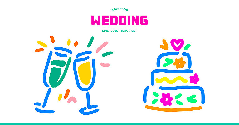 디자인 기념일 행복 컬러 결혼 라인일러스트 일러스트 결혼식 이벤트 그래픽 장식 파티 케이크 축제 축하 칵테일 즐거움 그림 소통 국내일러스트 AI파일 감정 컨셉 디저트 주류 파일형식 벡터