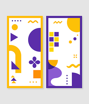 모양 템플릿 디자인 배너템플릿 컬러 패턴 그래픽 장식 노란색 보라색 그림 기하학 직사각형 대칭 창의성 AI파일 도형 배너 무늬 파일형식 벡터