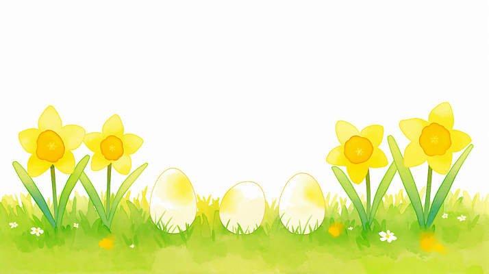 JPG 식물 계절 꽃 컬러 백그라운드 일러스트 자연 하늘 생명 밝음 풍경 초원 알 보라색 봄 터치 흔적 부활절계란 수선화 국내일러스트 AI일러스트 AI콘텐츠 부활절 계란 생태계 파일형식