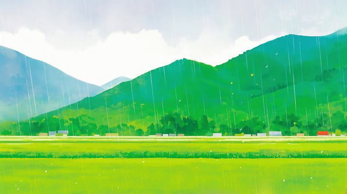 JPG 길 농업 일러스트 자동차 자연 하늘 산 풍경 초원 초록색 달리기 농장 환경 촉촉함 트럭 땅 곡우 국내일러스트 AI일러스트 AI콘텐츠 산업 육상교통 컬러 모션 젖음 절기 생태계 파일형식