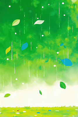 JPG 나무 컬러 백그라운드 일러스트 자연 하늘 생명 바람 나뭇잎 수채화 풍경 초원 초록색 여름 스크린 소리 떨어짐 그림 곡우 국내일러스트 AI일러스트 AI콘텐츠 자연요소 식물 계절 컨셉 잎 날씨 절기 생태계 파일형식