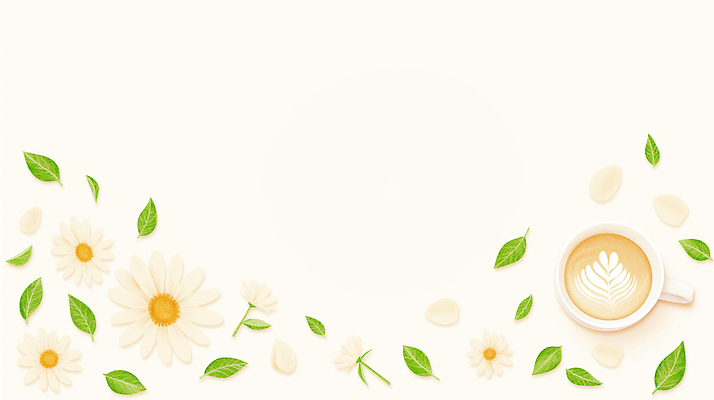 JPG 디자인 꽃잎 꽃 커피 음료 잎 일러스트 자연 탁자 휴식 수저 따뜻함 일상 장식 마시기 분위기 맛 편안함 색감 홈카페 국내일러스트 식물 식기 가구 컨셉 모션 라이프 카페 감각 생태계 파일형식