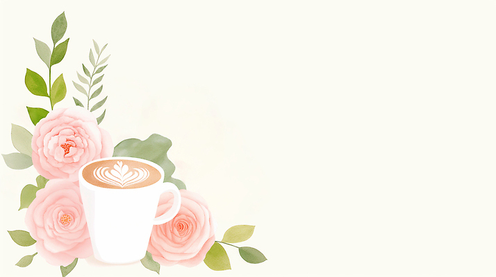 JPG 꽃 여유 커피 음료 분홍색 잎 일러스트 자연 탁자 아침 따뜻함 장식 컵 장미 정원 축제 카페 마시기 오브젝트 테마 스타일 국내일러스트 AI일러스트 AI콘텐츠 주간 식물 식기 감정 컬러 가구 모션 상점 생태계 파일형식