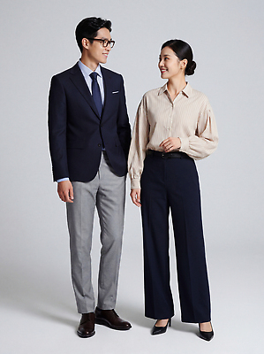 JPG 편집이미지 옷 여자 패션 남자 포즈 백그라운드 비즈니스 직장 대화 웃음 정장 만남 모던 의료성형뷰티 스타일 편집실사 AI인물포토 AI콘텐츠 컨셉 회사 표정 말하기 사람 CG 파일형식 AI포토