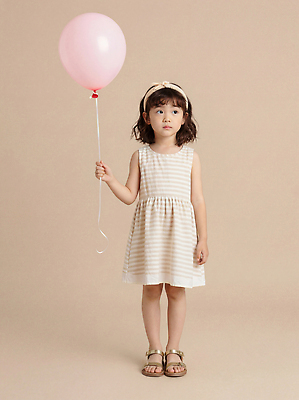 JPG 편집이미지 응시 드레스 어린이 분홍색 포즈 실내 소녀 줄무늬 공간 머리띠 풍선 의료성형뷰티 전경 편집실사 AI인물포토 AI콘텐츠 시선 옷 여자 컬러 무늬 장신구 사람 풍경 내부 CG 파일형식 탑뷰 AI포토