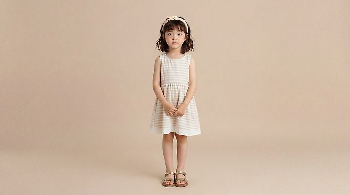 JPG 편집이미지 드레스 옷 어린이 포즈 백그라운드 실내 서기 소녀 귀여움 촬영 스탠드 머리띠 단순화된 의료성형뷰티 편집실사 AI인물포토 AI콘텐츠 여자 컨셉 장신구 모션 조명 사람 내부 CG 파일형식 AI포토