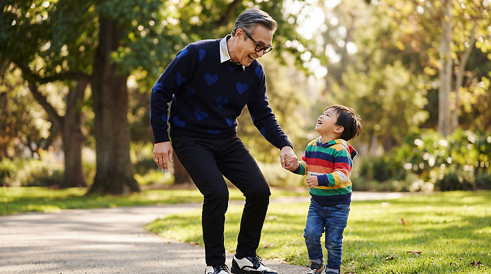 JPG 나무 편집이미지 공원 할아버지 노년 가족 모션 자연 놀이 손자 웃음 잔디 걷기 시간 즐거움 오후 의료성형뷰티 유대감 액티브시니어 편집실사 AI인물포토 AI콘텐츠 식물 공공시설 남자 감정 관계 표정 성인 실버라이프 손주 CG 생태계 파일형식 AI포토