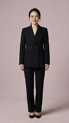 JPG 편집이미지 옷 여자 포즈 백그라운드 비즈니스 직장 정장 상반신 검은색 모던 전문 의료성형뷰티 스타일 편집실사 AI인물포토 AI콘텐츠 컬러 회사 사람 CG 파일형식 AI포토