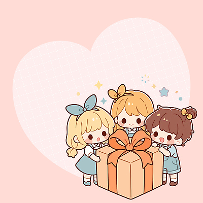 행복 어린이 컬러 일러스트 포장 놀이 선물 사랑 사람 친구 기쁨 하트 아기 어린이날 소중 조화 놀기 카피스페이스 동심 국내일러스트 AI파일 모양 기념일 감정 컨셉 관계 모션 공백 파일형식 벡터