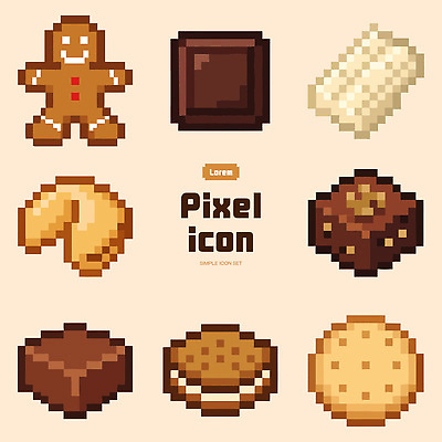 디자인 음식 일러스트 아이스크림 디저트 그래픽 쿠키 과자 초콜릿 포춘쿠키 픽셀 진저쿠키 호박파이 국내일러스트 AI파일 파이_빵 파일형식 벡터