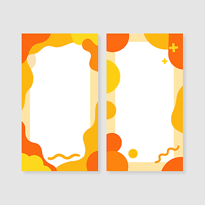 모양 디자인 컬러 백그라운드 패턴 카드템플릿 일러스트 프레임 그래픽 장식 노란색 주황색 전시 공간 그림 창의력 벡터 비어있는 국내일러스트 AI파일 템플릿 무늬 카드_감사 파일형식