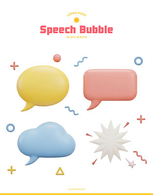 모양 PSD 편집이미지 디자인 예술 컬러 백그라운드 말풍선 그래픽 장식 세트 3D 표현 오브젝트 소통 창작 편집3D 컨셉 디지털합성 파일형식