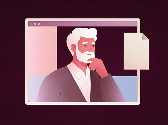 JPG 손 디자인 노년 남자 감정 백그라운드 생각 일러스트 비즈니스 모션 표정 컴퓨터 디지털 스크린 교양 정보 작업 집중 그림 턱 순간 국내일러스트 AI일러스트 AI콘텐츠 컨셉 사람 성인 신체부위 전자제품 파일형식