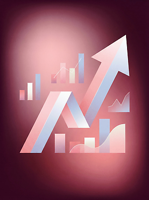 JPG 디자인 일러스트 비즈니스 통계 그래프 아이디어 경제 숫자 유행 자료 정보 성장 표현 시장 분석 상승 비율 서류판 국내일러스트 AI일러스트 AI콘텐츠 문자 컨셉 사무용품 파일형식