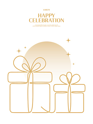 디자인 기념일 행복 리본 컬러 라인일러스트 일러스트 봉투 선물포장 선물 이벤트 장식 선물상자 세트 기쁨 금색 축하 원형 축하카드 국내일러스트 AI파일 도형 감정 컨셉 포장 카드_감사 상자 파일형식 벡터