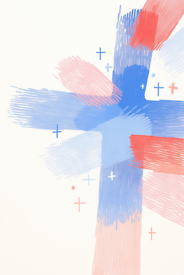 JPG 모양 디자인 종교 예술 선 컬러 백그라운드 십자가 패턴 일러스트 추상 미술 빨간색 파란색 붓 그림 질감 국내일러스트 AI일러스트 AI콘텐츠 무늬 문화예술 파일형식