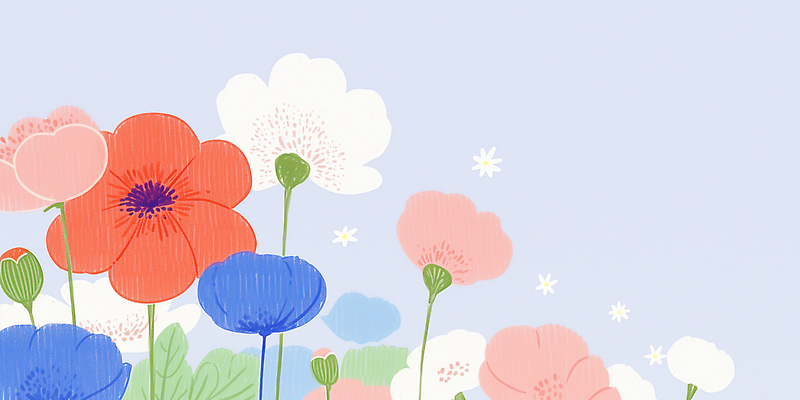 JPG 모양 식물 디자인 꽃잎 꽃 분홍색 컬러 백그라운드 일러스트 자연 생명 풍경 빨간색 파란색 봄 흰색 카네이션 그림 장면 화사함 뷰티풀 국내일러스트 AI일러스트 AI콘텐츠 계절 컨셉 생태계 파일형식