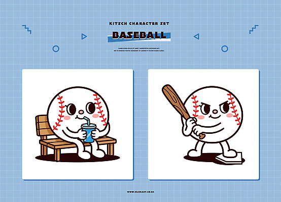 캐릭터 디자인 문화 음료 스포츠 컬러 의자 일러스트 모션 놀이 취미 귀여움 야구 야구방망이 마음 표현 즐거움 야구공 그림 창의력 일러캐릭터 AI파일 감정 가구 컨셉 공 구기 야구용품 파일형식 벡터