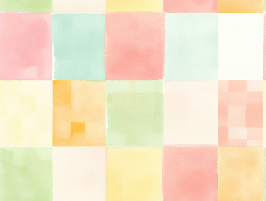 JPG 디자인 예술 분홍색 컬러 백그라운드 패턴 일러스트 미술 초록색 인테리어 노란색 공간 배열 질감 정사각형 조화 민트색 창의성 국내일러스트 AI일러스트 AI콘텐츠 도형 무늬 문화예술 파일형식