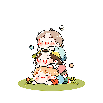 캐릭터 꽃 어린이 일러스트 모션 자연 놀이 협력 웃음 잔디 쌓기 어린이날 즐거움 소통 오후 국내일러스트 AI파일 식물 기념일 감정 컨셉 표정 사람 생태계 파일형식 벡터