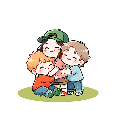 행복 어린이 일러스트 모션 포옹 놀이 따뜻함 사랑 웃음 잔디 친구 기쁨 아기 그룹 놀이터 어린이날 상상력 소셜 상호작용 국내일러스트 AI파일 식물 기념일 감정 관계 안기 표정 사람 파일형식 벡터