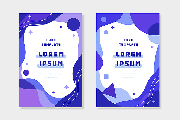 모양 디자인 컬러 백그라운드 일러스트 텍스트 추상 그래픽 파란색 세트 디지털 보라색 두개 카드 구성 단순화된 예시 스타일 국내일러스트 AI파일 2 무늬 파일형식 벡터