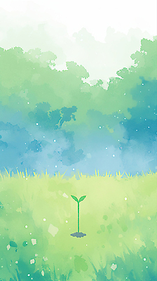 JPG 나무 식물 컬러 일러스트 자연 생명 씨앗 잔디 초원 여름 파란색 햇빛 새싹 환경 성장 숲 땅 생태계 발아 국내일러스트 AI일러스트 AI콘텐츠 계절 태양 파일형식
