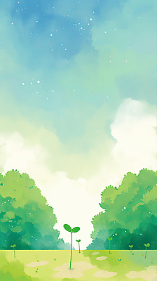 JPG 나무 식물 일러스트 자연 하늘 생명 풍경 초원 여름 햇빛 새싹 산책로 성장 숲 생태계 조용 솔방울 조화 국내일러스트 AI일러스트 AI콘텐츠 계절 길 태양 파일형식