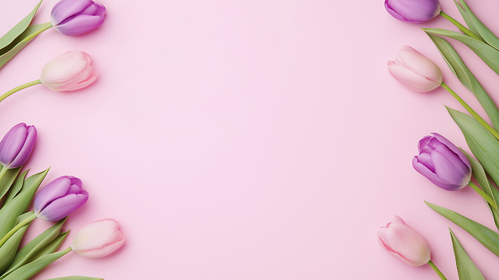 JPG 식물 편집이미지 꽃잎 꽃 줄기 분홍색 컬러 백그라운드 자연 장식 보라색 봄 튤립 배열 조화 편집실사 AI포토 AI콘텐츠 계절 CG 생태계 파일형식