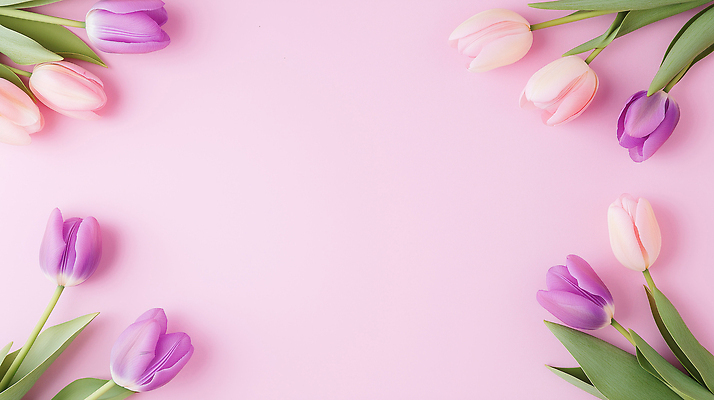 JPG 식물 편집이미지 계절 꽃 분홍색 컬러 백그라운드 자연 장식 보라색 봄 튤립 균형 조화 대칭 뷰티풀 편집실사 AI포토 AI콘텐츠 CG 생태계 파일형식